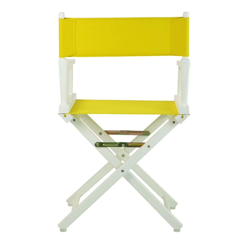 18" Director's Chair White Frame-Yellow Canvas - Portable and Sturdy | Shop Now!