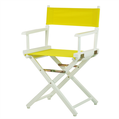 18" Director's Chair White Frame-Yellow Canvas - Portable and Sturdy | Shop Now!