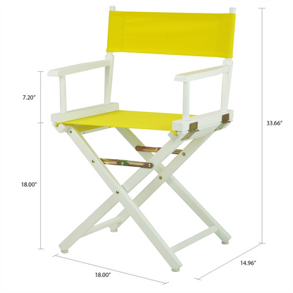 18" Director's Chair White Frame-Yellow Canvas - Portable and Sturdy | Shop Now!