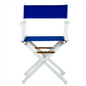 Upgrade Your Seating Experience with the 18" Director's Chair - White Frame Royal Blue Canvas