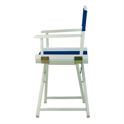 Upgrade Your Seating Experience with the 18" Director's Chair - White Frame Royal Blue Canvas