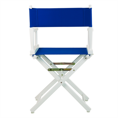 Upgrade Your Seating Experience with the 18" Director's Chair - White Frame Royal Blue Canvas