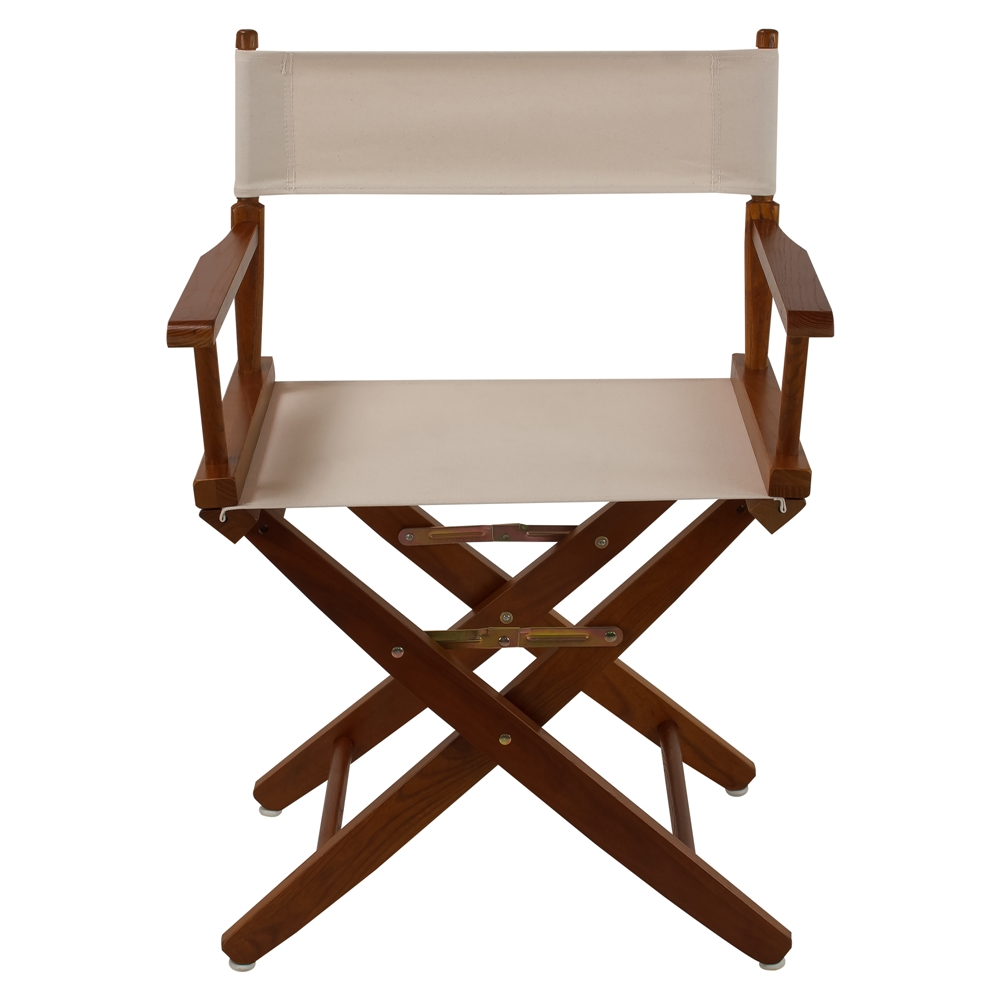 American Trails Extra-Wide Premium 18" Directors Chair Mission Oak Frame with Natural Color Cover