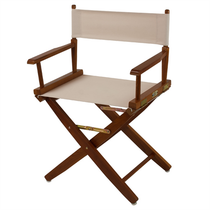 American Trails Extra-Wide Premium 18" Directors Chair Mission Oak Frame with Natural Color Cover