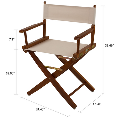 American Trails Extra-Wide Premium 18" Directors Chair Mission Oak Frame with Natural Color Cover