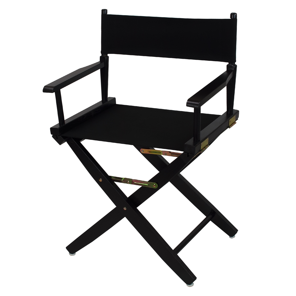 American Trails Extra-Wide Premium 18" Directors Chair Black Frame with Black Color Cover