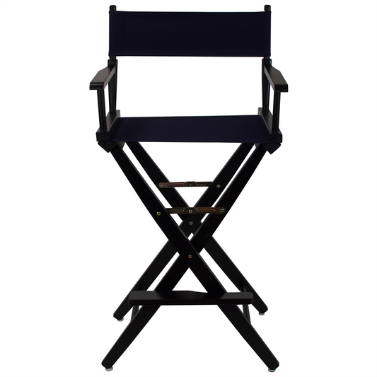 American Trails Extra-Wide Premium 30" Directors Chair Black Frame with Navy Color Cover