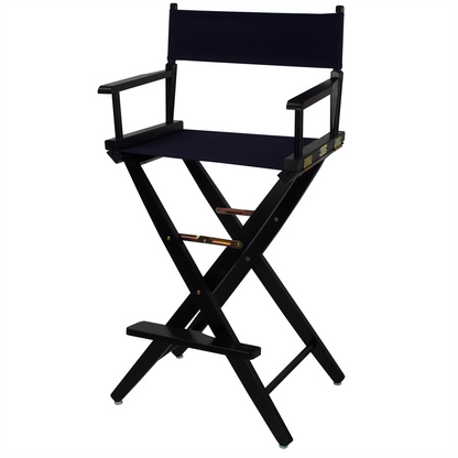 American Trails Extra-Wide Premium 30" Directors Chair Black Frame with Navy Color Cover