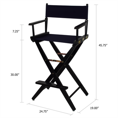 American Trails Extra-Wide Premium 30" Directors Chair Black Frame with Navy Color Cover