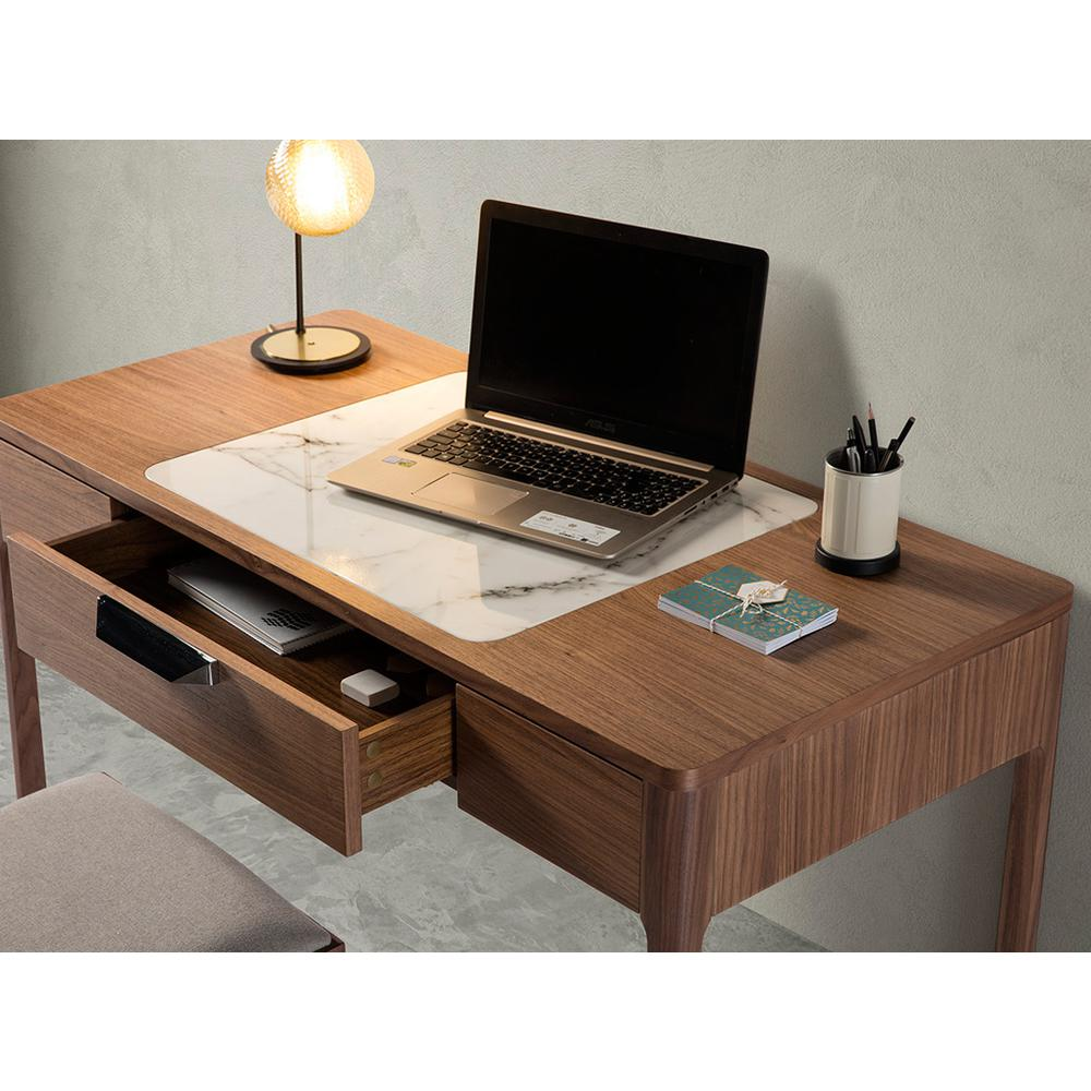 Modern Wood Office Desk With Marble Top - Elegant and Functional | Perfect for Home or Office