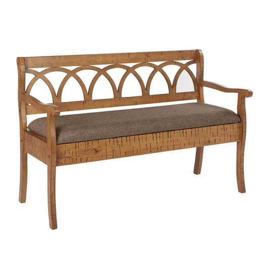 Coventry Storage Bench - Distressed Toffee Frame and Latte Seat Cushion