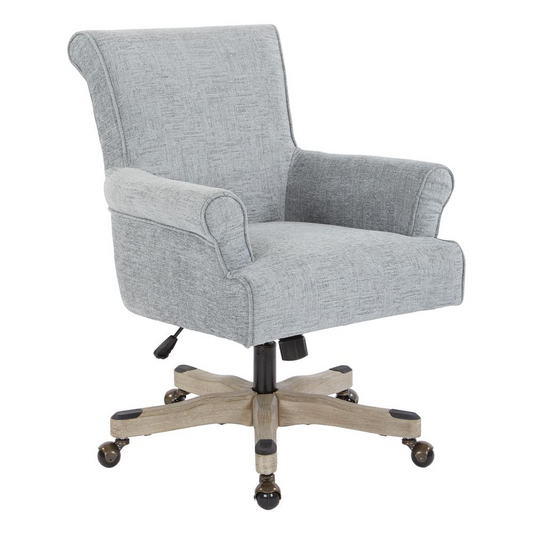 Megan Office Chair - Stylish Desk Chair with Brushed Grey Wood Base