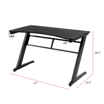 OS Home and Office Furniture Model 42245 Gaming Desk with Laminate Tactical Carbon Fiber Top