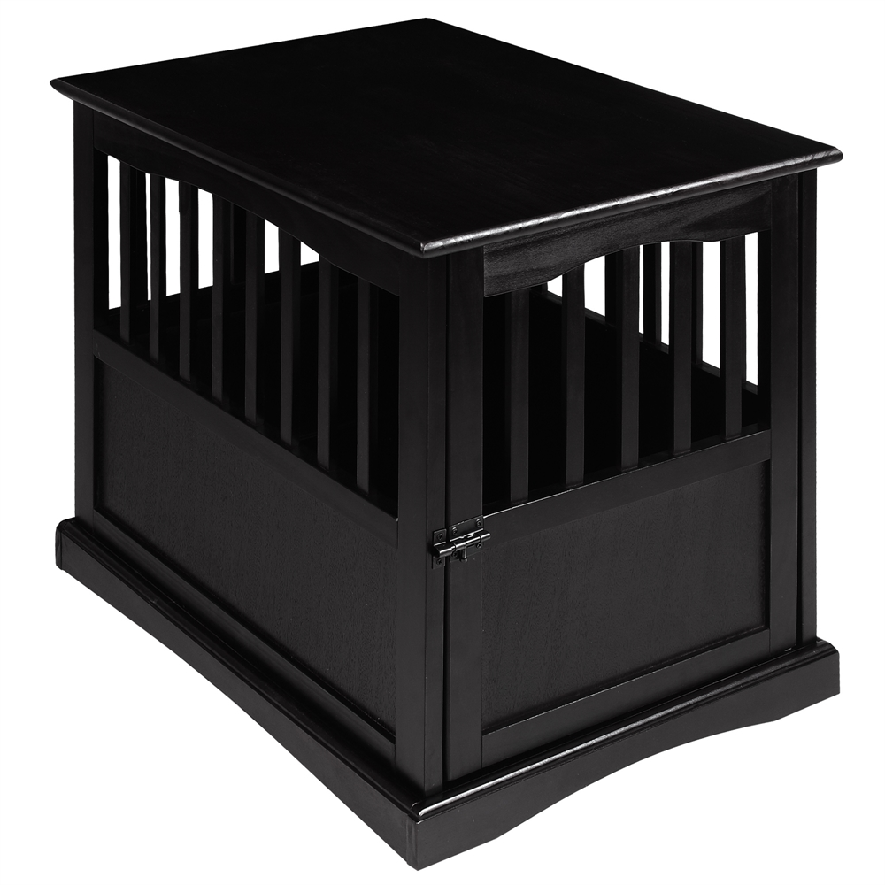 Elegant Black Solid wood & Cozy Pet Crate End Table luxurious style