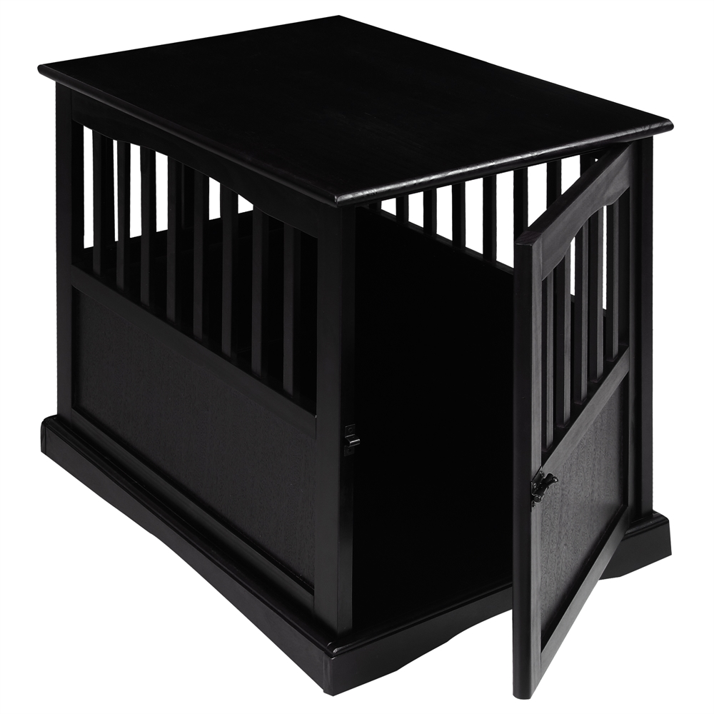 Elegant Black Solid wood & Cozy Pet Crate End Table luxurious style