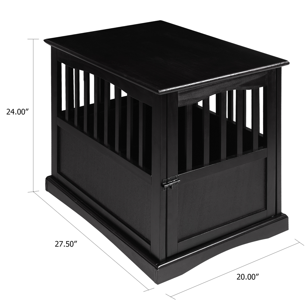 Elegant Black Solid wood & Cozy Pet Crate End Table luxurious style