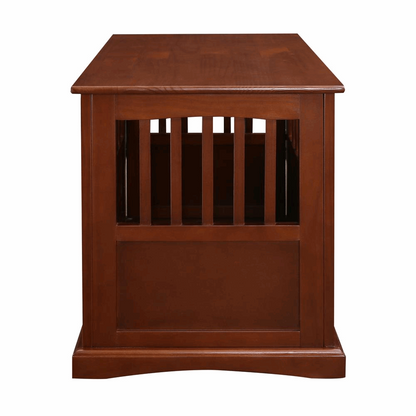 Sturdy & Chic Quality Solid Wood Walnut Pet Crate End Table Furniture