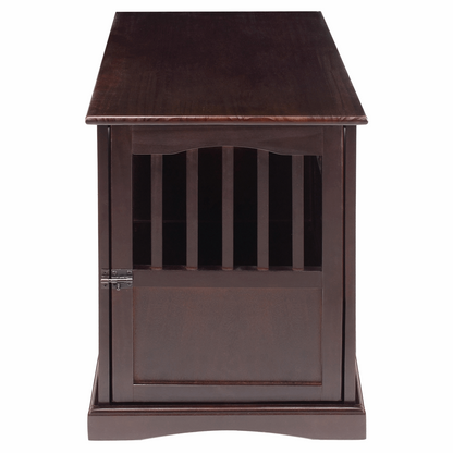 Elegant Espresso Pet Crate End Table with meticulously crafted wood