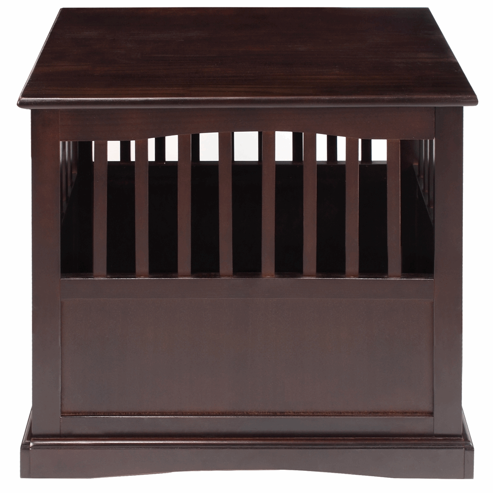 Elegant Espresso Pet Crate End Table with meticulously crafted wood