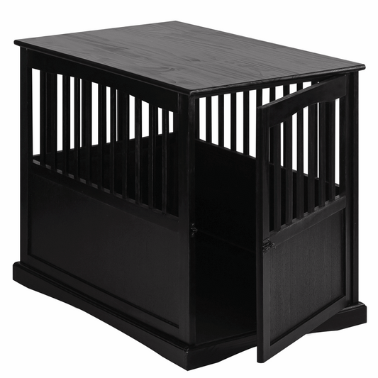 Sleek & Sturdy Black Pet Crate End Table your Dogs Private Spot