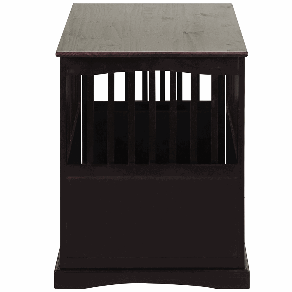 Elegant & Cozy Espresso Pet Crate End Table Provide a Comfortable Stay