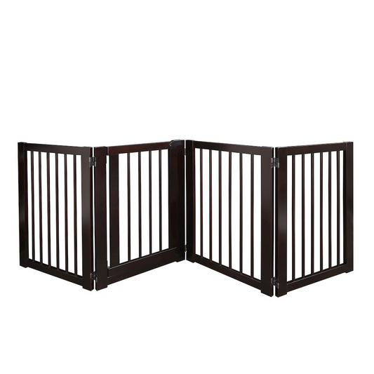 American Trails Free Standing Pet Gate with Door - Espresso | Keep Your Pets Safe and Sound