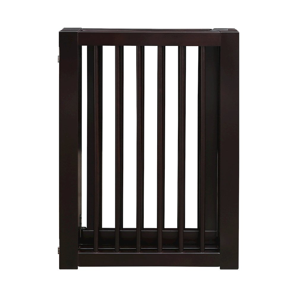 American Trails Free Standing Pet Gate with Door - Espresso | Keep Your Pets Safe and Sound