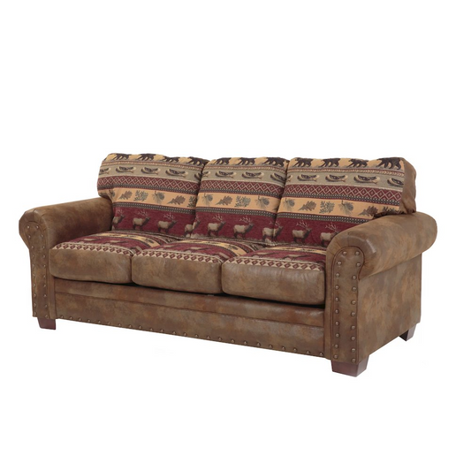 Sierra Lodge Sleeper Sofa - Rustic Lodge-Inspired Design, Cozy Comfort