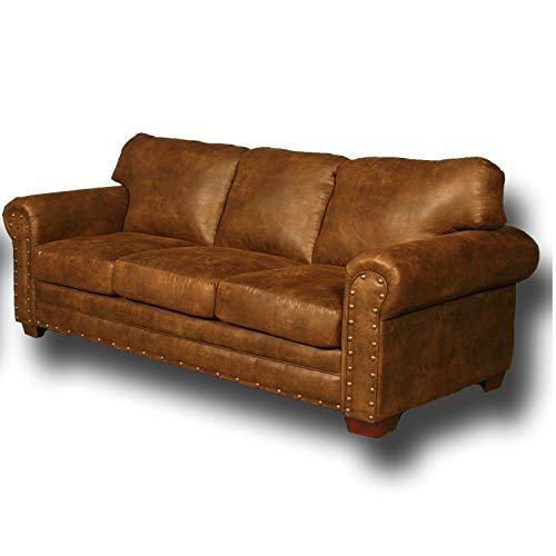 Buckskin Sleeper Sofa | Leather-Look Microfiber | Rustic Design