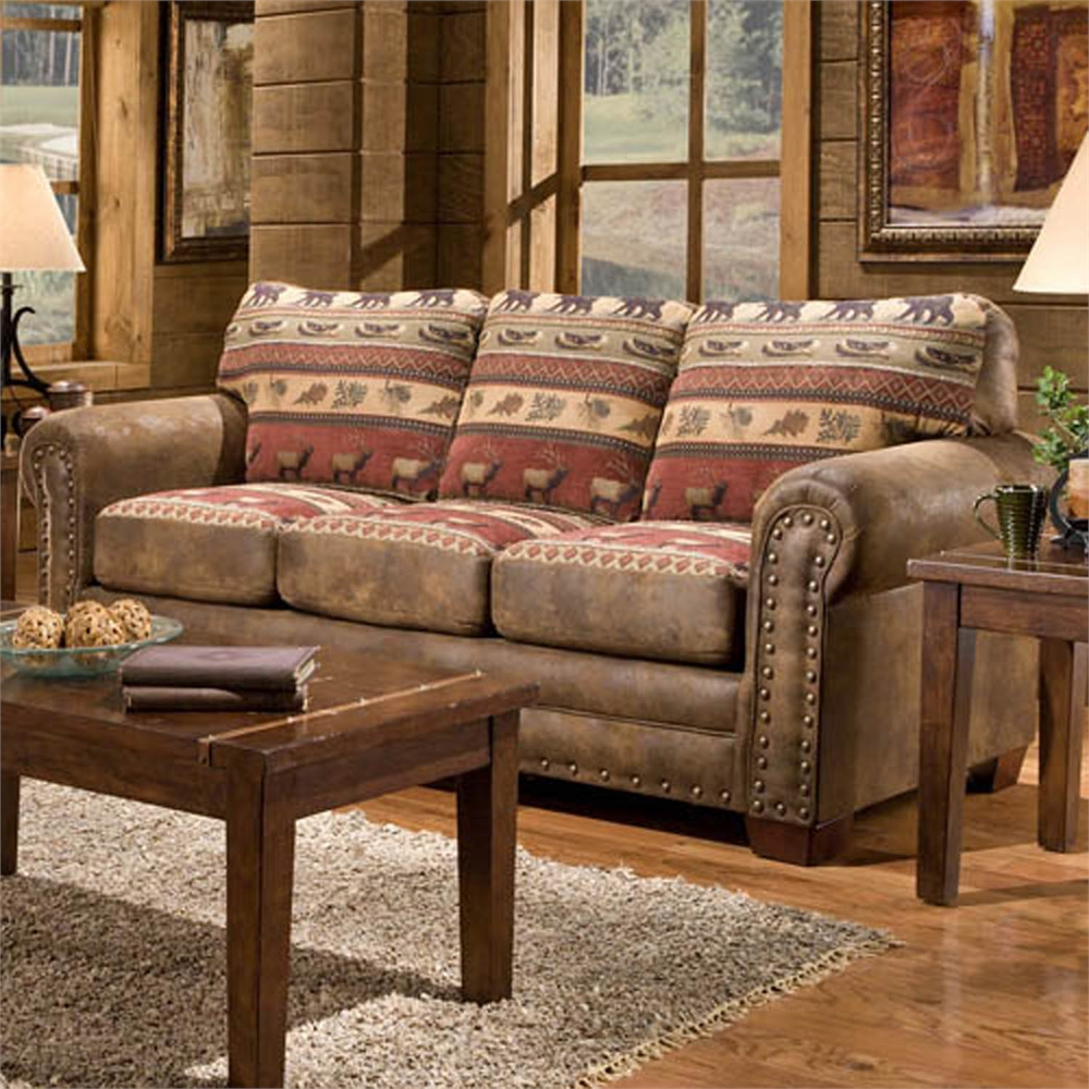 Sierra Lodge Sofa - Rustic Lodge-inspired Design - Cozy and Durable