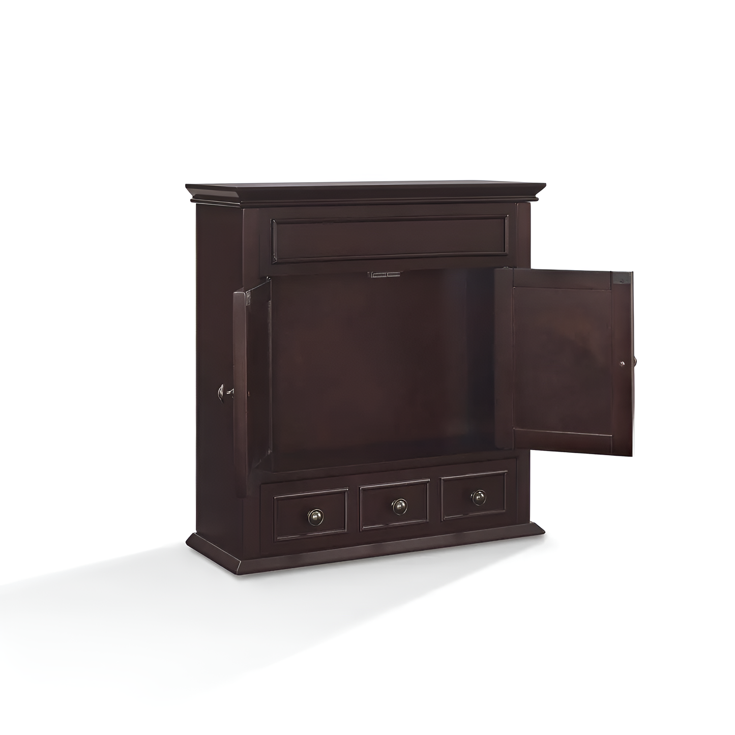 Crosley Lydia Espresso Wall Cabinet - Chic Bathroom Storage