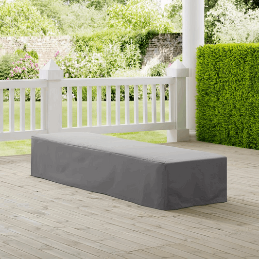 Custom-Fit Gray Vinyl Outdoor Chaise Cover - Preserve Elegance Through All Seasons! 🌦️🛋️🌟