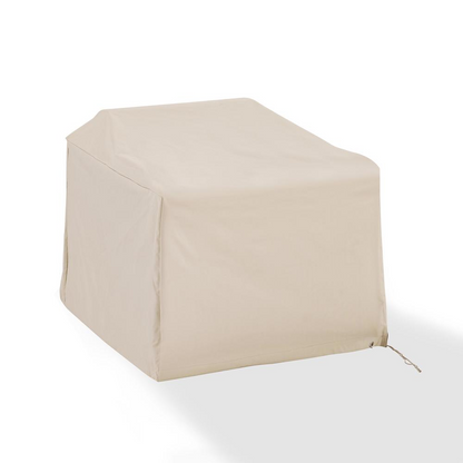 Custom-Fit Tan Vinyl Outdoor Wicker Chair Cover - Year-Round Protection!