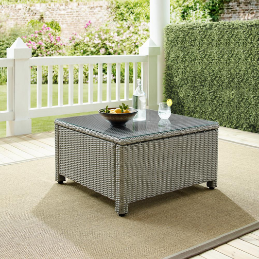 Bradenton Outdoor Wicker Sectional Coffee Table Gray - Durable and Stylish