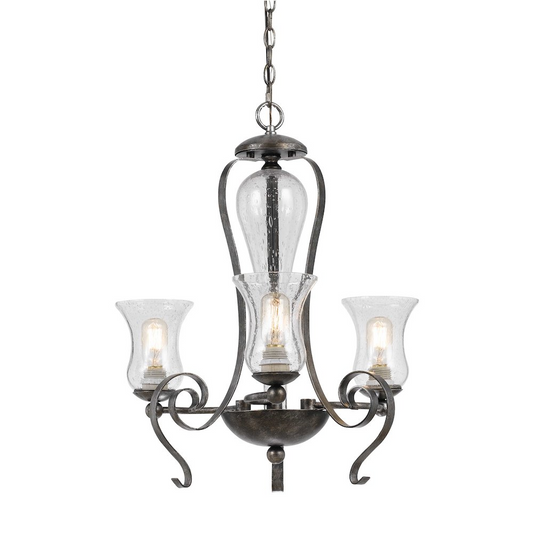 25-Inch Tall Metal Chandelier in Eternity Finish - Elegant Lighting for Any Space