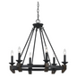 60W X 12 Cruz Metal/Wood Chandelier - Warm Bronze Finish - Rustic Elegance for Your Space