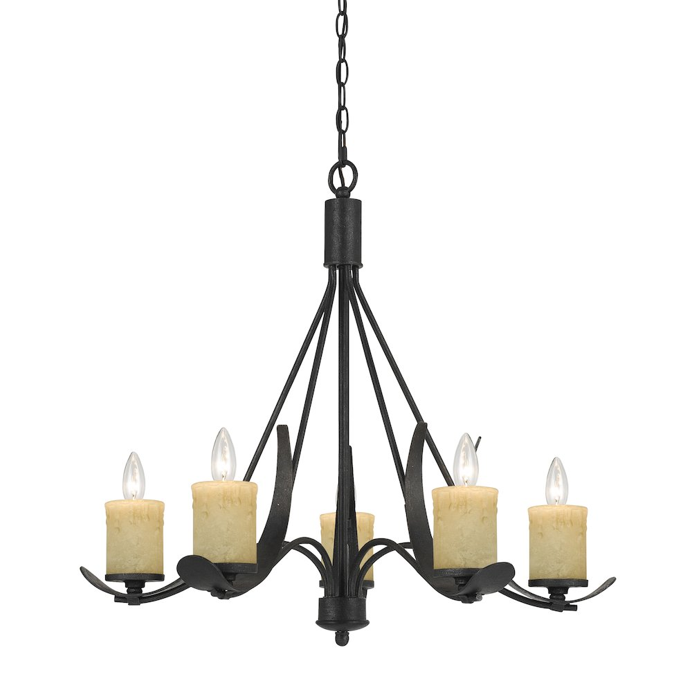 Enhance Your Space with the 25.5 Inch Tall Metal Chandelier in Black Smith Finish