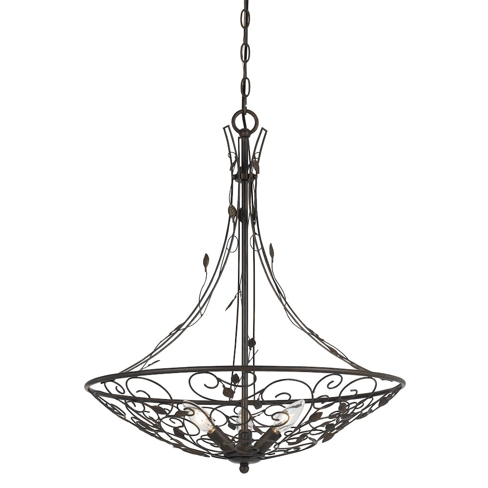 Elevate Your Space with the 26.5" Inch Tall Metal Chandelier in Iron Rust Finish - Elegant Lighting Fixture