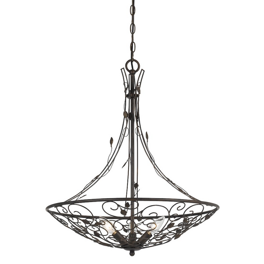 Elevate Your Space with the 26.5" Inch Tall Metal Chandelier in Iron Rust Finish - Elegant Lighting Fixture