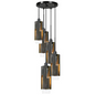 60W X 5 Reggio Wood Pendant Glass Fixture (Edison Bulbs Not Included) - Stylish Lighting for Your Home