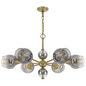 60W x 6 Pendleton Metal Chandelier with Electoral Plated Smoked Glass Shades - Elegant Lighting Fixture