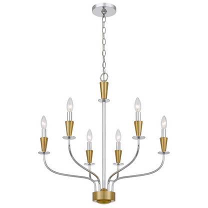 60W x 6 Weston Metal Chandelier - Elegant Candelabra Style Fixture