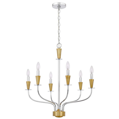 60W x 6 Weston Metal Chandelier - Elegant Candelabra Style Fixture