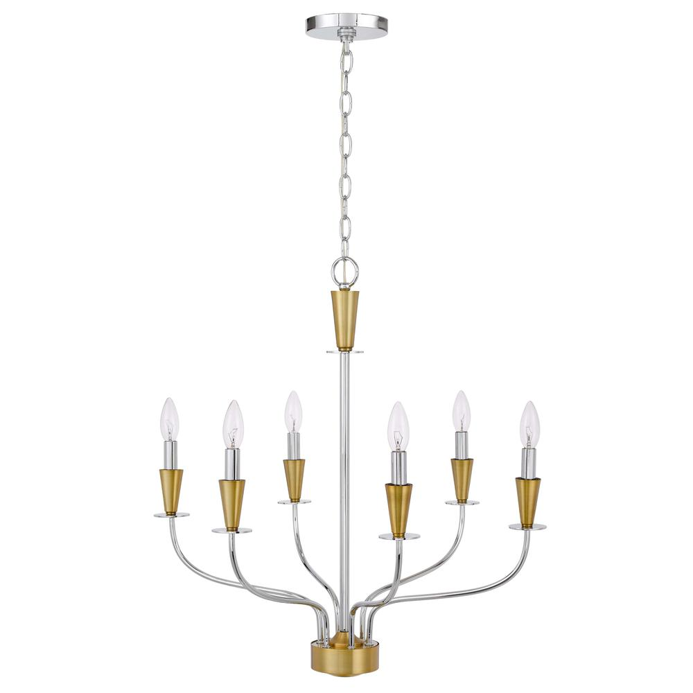 60W x 6 Weston Metal Chandelier - Elegant Candelabra Style Fixture