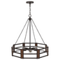 60W x 5 Provo Metal Chandelier - Industrial Rustic Style | Oak Wood & Iron Finish