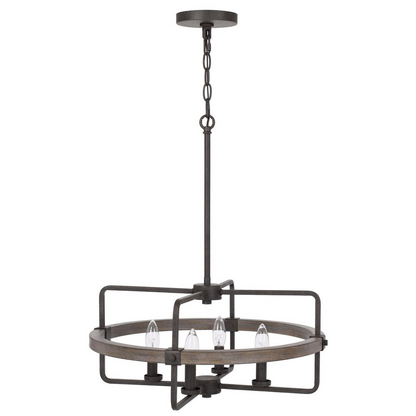 60W x 4 Rawlins Metal Chandelier - Industrial Rustic Style Lighting