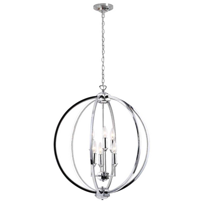 Karland Contemporary Chandelier, Polished Chrome with Jewelled Accents