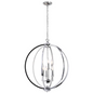 Karland Contemporary Chandelier, Polished Chrome with Jewelled Accents