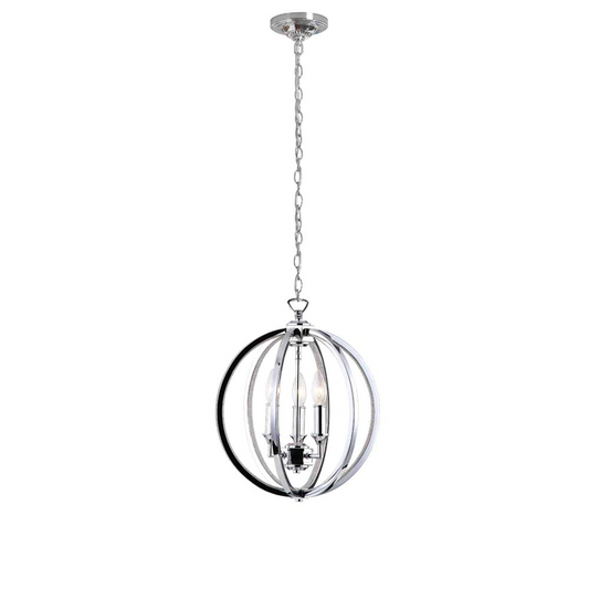 3LT Chandelier, Polished Chrome with Jeweled Accents - Elegant Lighting Fixture for Any Space