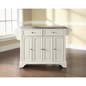 Lafayette Stainless Steel Top Full Size Kitchen Island/Cart White/Stainless Steel - Enduring Style and Storage for Your Kitchen